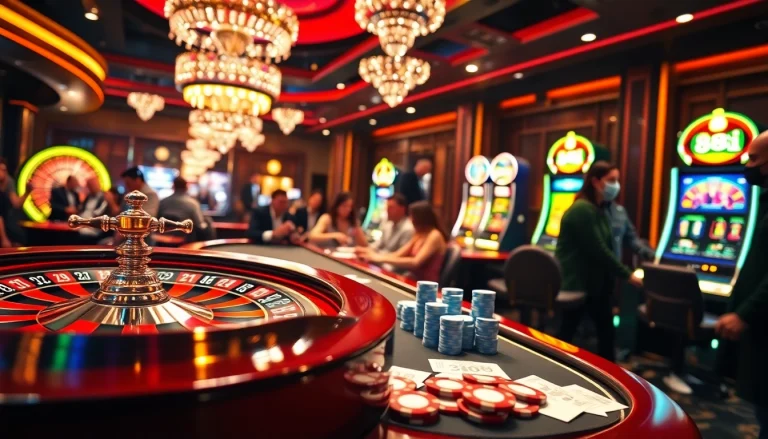 Players engaging in thrilling games at 88i casino, highlighting poker tables and exciting betting moments.