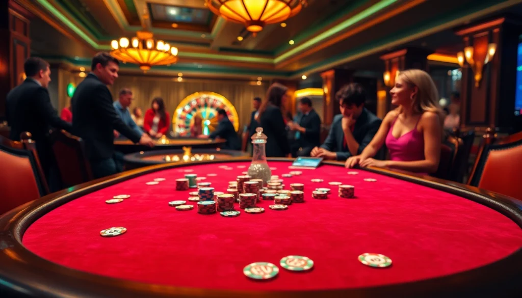 Engaging players at the kkwin casino poker table enjoying their thrilling gambling experience.