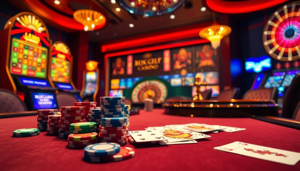Engage in thrilling casino gaming at b52club.watch with vibrant slots, poker chips, and roulette.