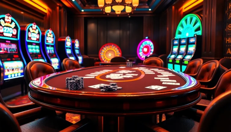 Engage in high-stakes poker action at a luxurious casino table featuring dn88 chips and cards.