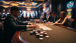 Join the excitement at clubs poker with players engaging in thrilling card games.