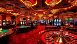 Experience the excitement of trang chủ mn66 with vibrant casino gameplay, featuring roulette wheels and slot machines.