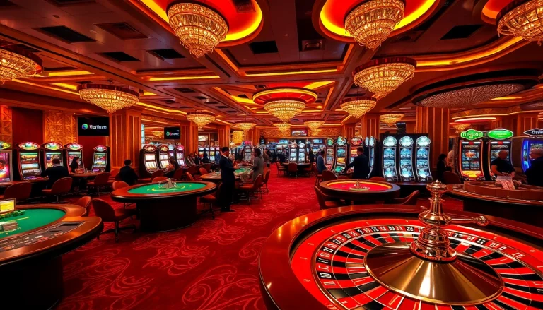 Experience the excitement of trang chủ mn66 with vibrant casino gameplay, featuring roulette wheels and slot machines.