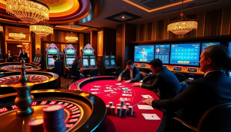 Players enjoying a thrilling game of poker at 88i casino with vibrant chips and excitement.