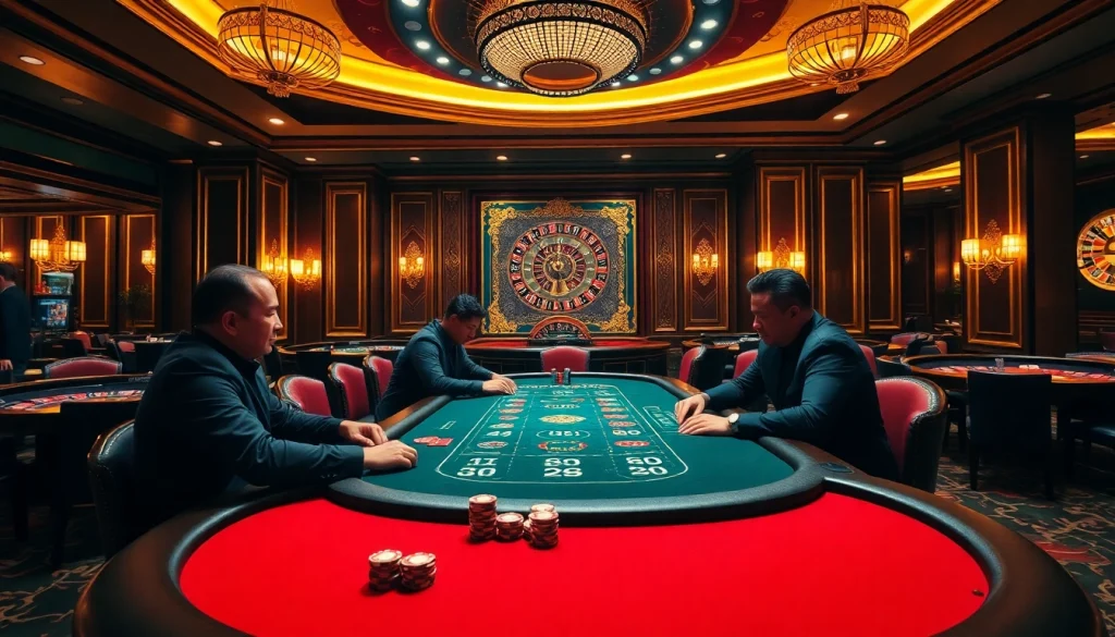 Experience the thrill of tải app 8xbet with a professional poker game set in an elegant casino.