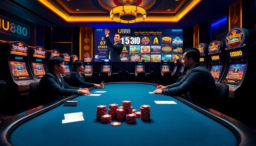 Experience thrilling gameplay at U888 with vibrant slot machines and intense poker tables.