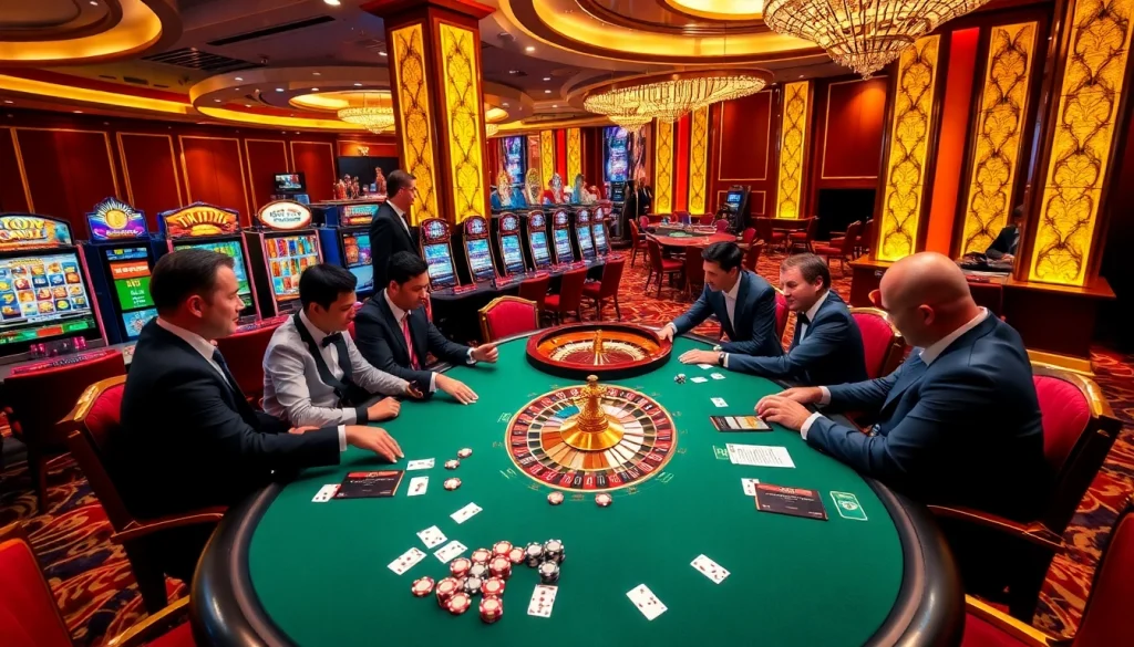 Experience thrilling gameplay at xin88., featuring luxurious casino tables and exciting slots.