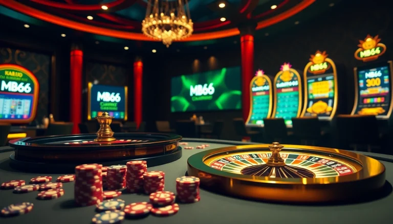 Experience the thrill of winning at MB66 with vibrant casino tables and dynamic games.