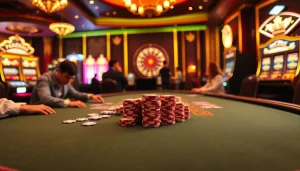 Enjoying thrilling card games tại bet88 with poker tables and vibrant casino atmosphere.