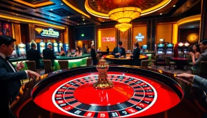 Gambling excitement at a luxurious casino featuring the XX88 roulette table and high-stakes players.
