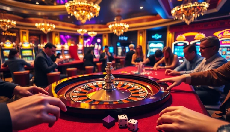 Engaging casino scene with roulette and players enjoying hitclub.care gaming experience.