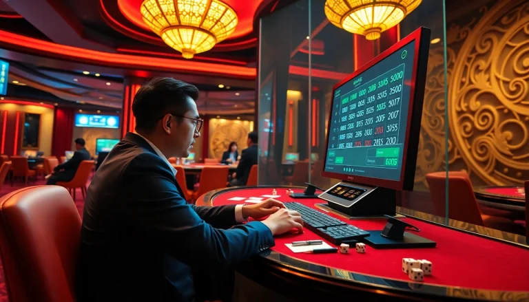 Engaging player strategizing with Tài Xỉu MD5 at an online casino, showcasing fast-paced betting.