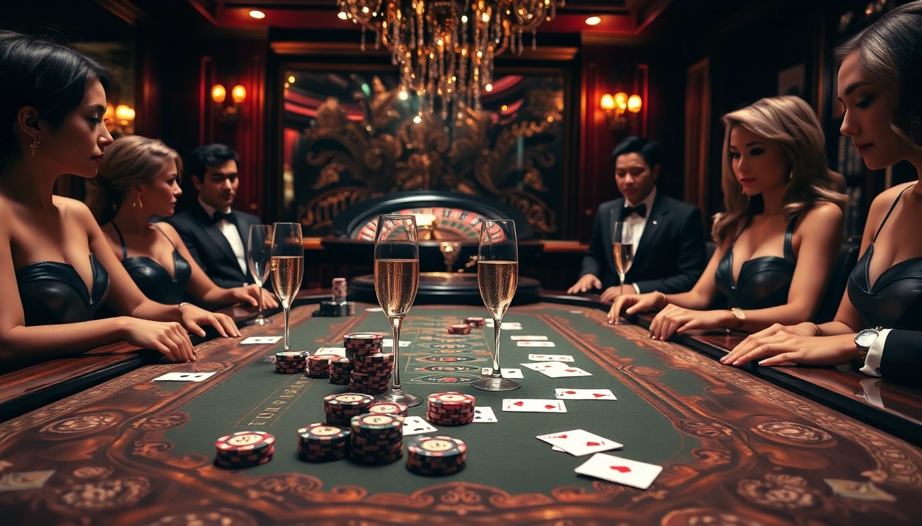 Rasakan sensasi Datukwin dengan chip poker di meja kasino yang glamor.