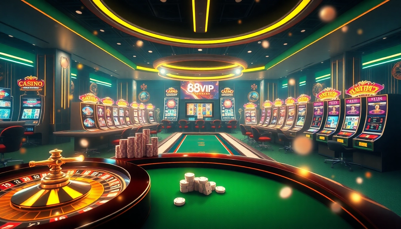 Experience Đăng Nhập Nhà Cái 68VIP with vibrant casino visuals showcasing excitement and luxury.