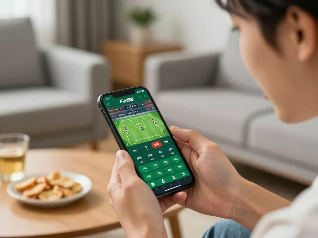 Experience thrilling sports betting on Fun88 app with live match odds in a cozy home