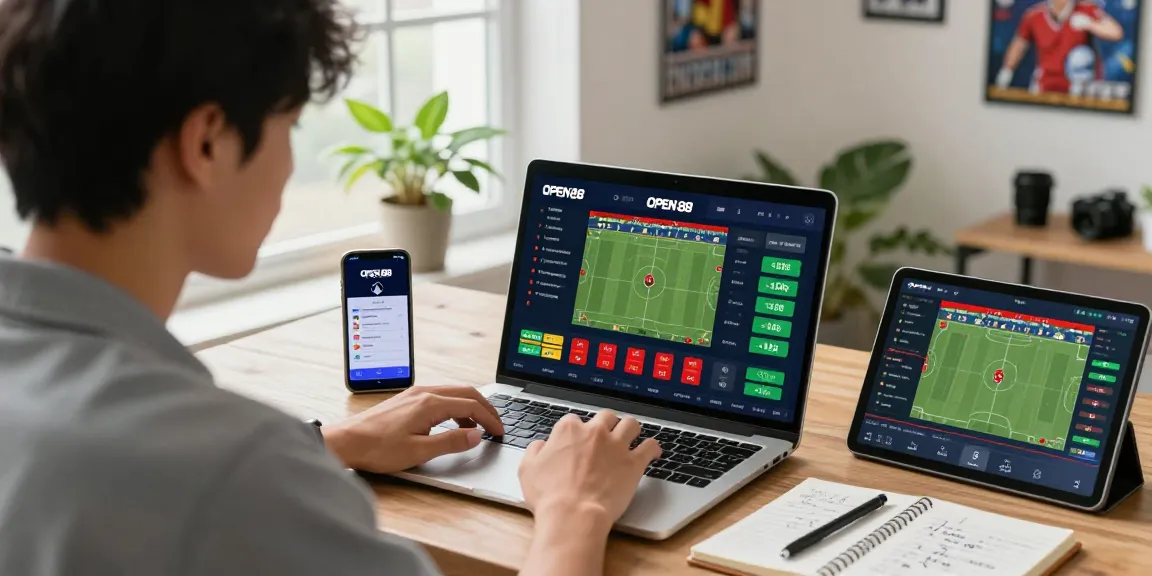 Engaged user exploring betting on OPEN 88 with sports analytics and betting strategies.