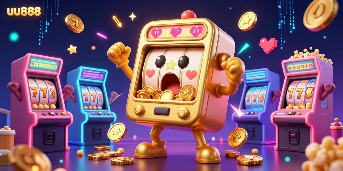 uu888 slot machine hits jackpot with fun animations and colorful game elements, showcasing lively casino action