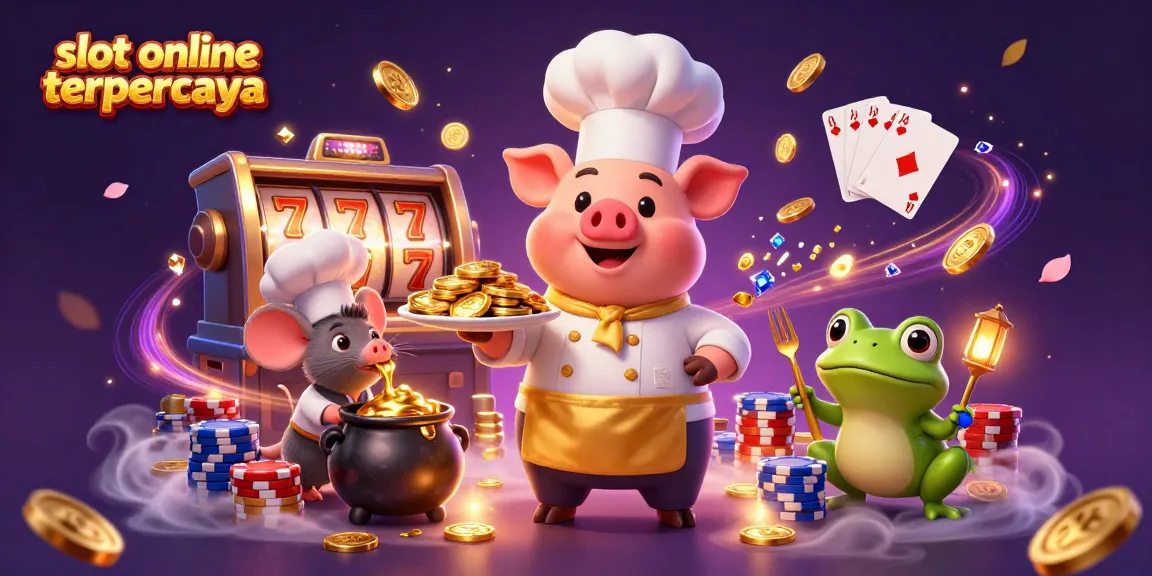Spin reels and win with slot online terpercaya in this vibrant 3D casino illustration.