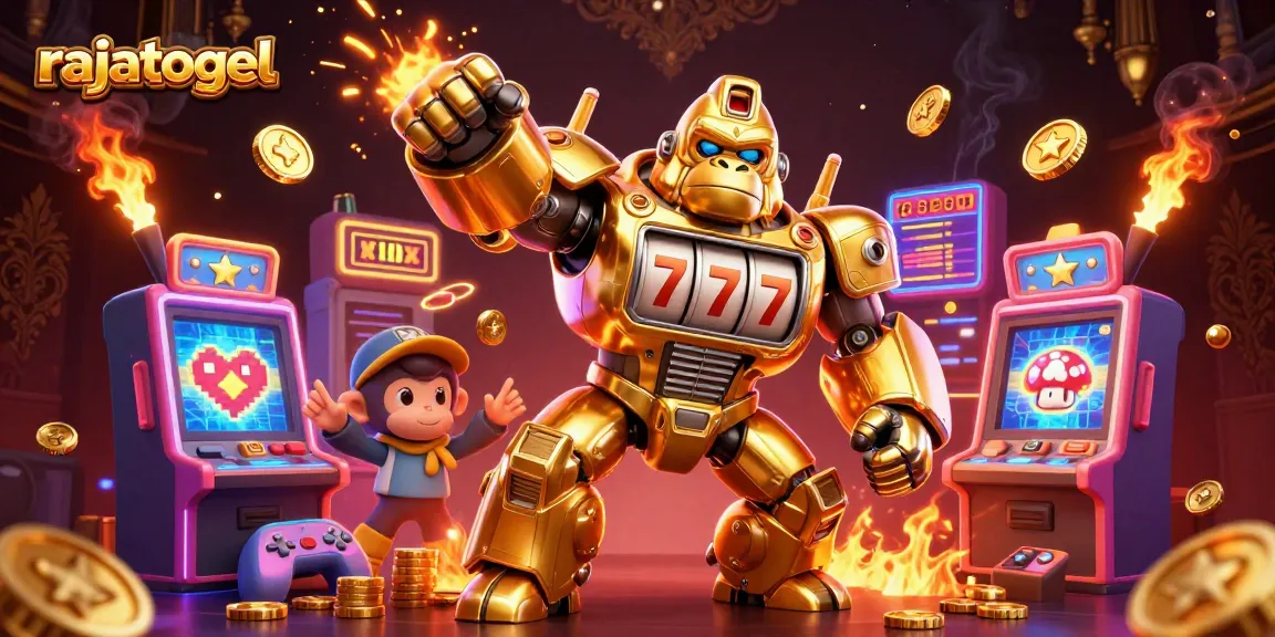 Engage with rajatogel's thrilling 3D slot-themed battle using a gorilla mech and arcade games.