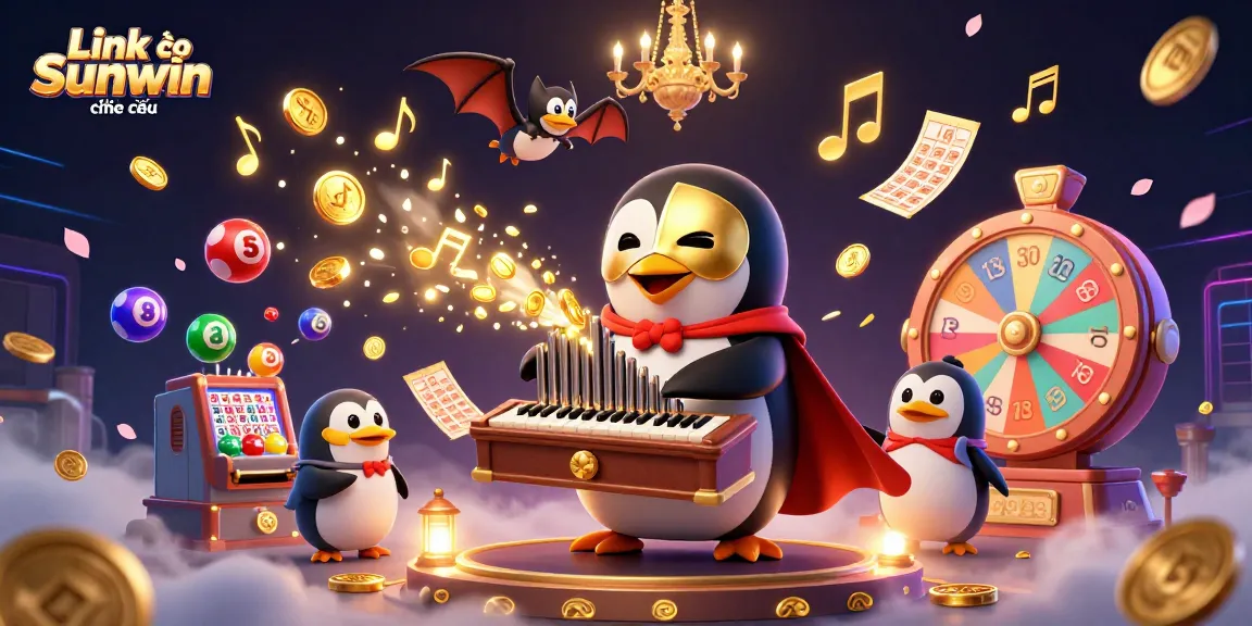 Experience winning moments with Link vào Sunwin chính thức, featuring a vibrant 3D scene of casino excitement.