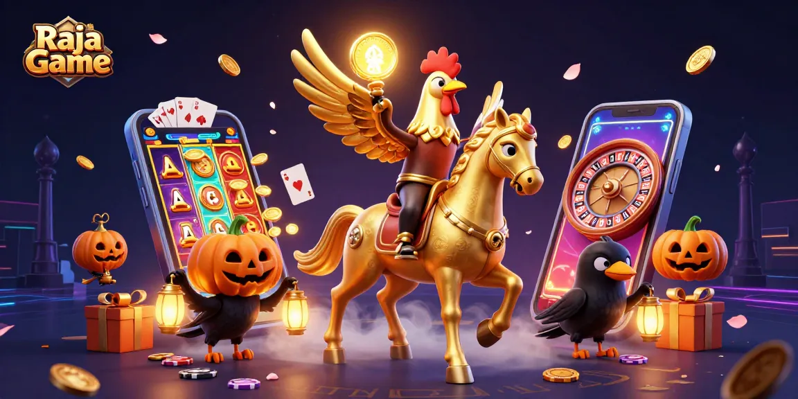 Experience the thrill of Raja Game with colorful slot gameplay, golden rewards, and vivid characters.