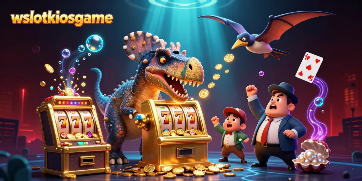 Kemenangan maksimal di wslotkiosgame dengan dinosaurus yang memenangkan jackpot slot berkilau.